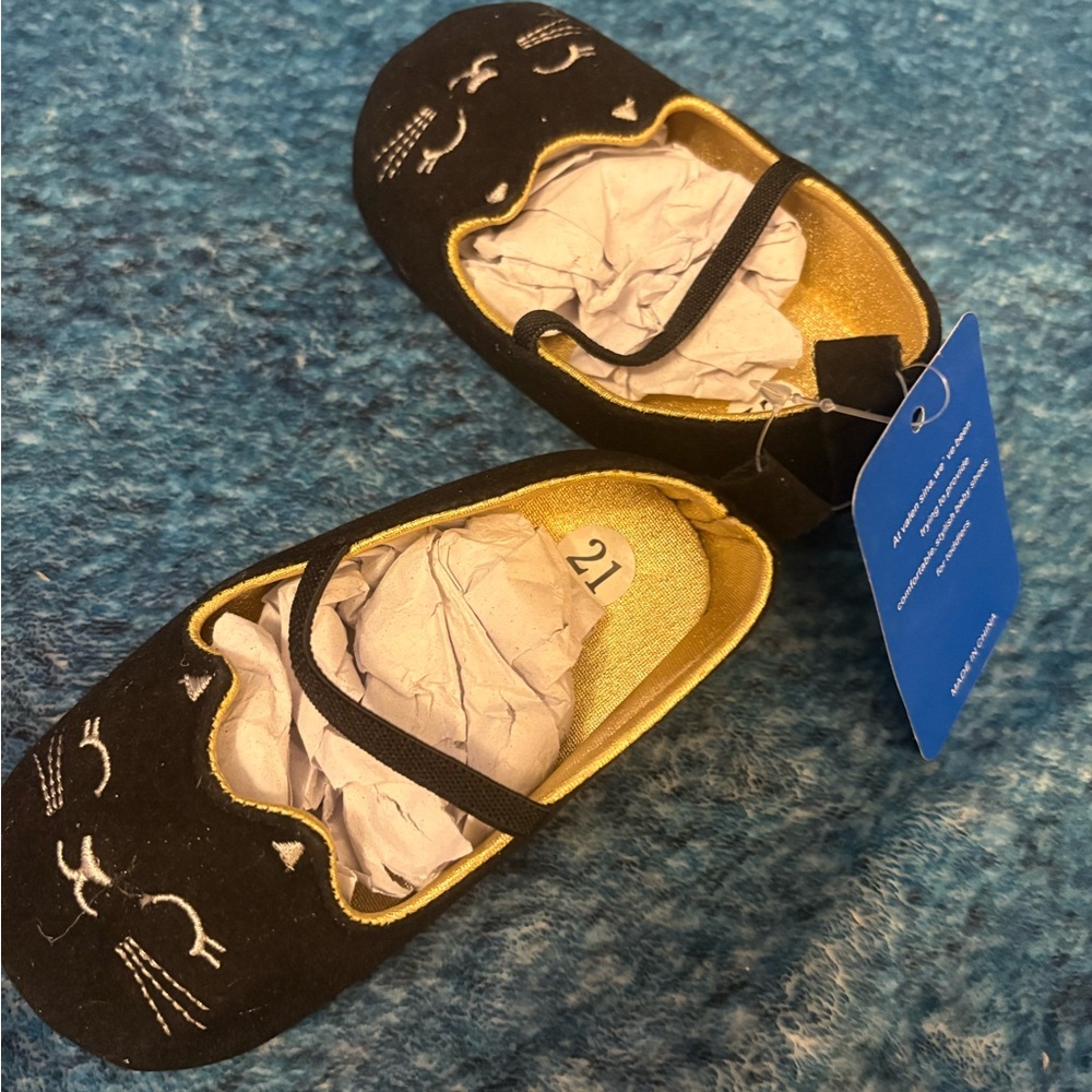 Black Cat Face Baby Shoes